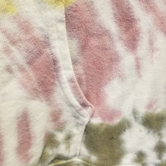 Old Navy Tie Dye Hoodie Yellow Gray Pink Zipper Jacket Juniors Size M - Picture 5 of 12